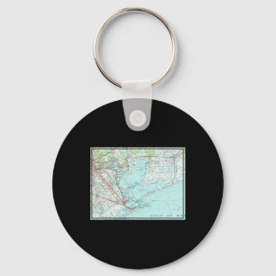 Vintage Galveston Bay Tx Nautical Map (1975) Schlüsselanhänger