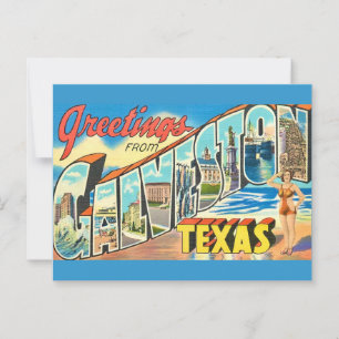 Vintage Galveston Grüße Postkarte