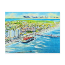 Vintage Galveston Luftbild Postkarte