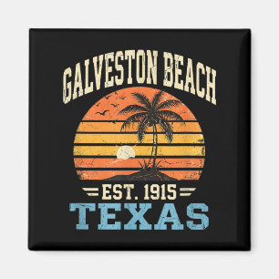 Vintage Galveston Strand Texas Retro Palme Magnet