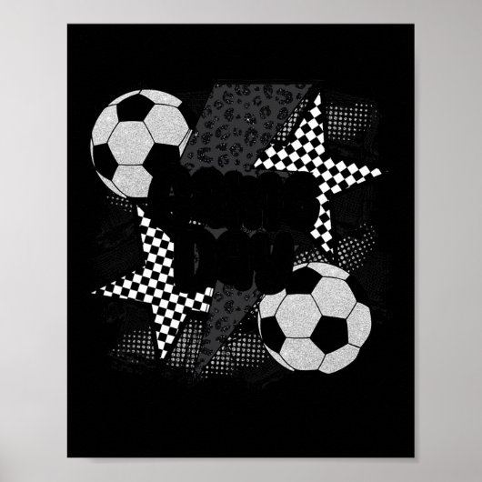 Vintage Game Day Fußball Blitz Funny Team Poster (Vorne)