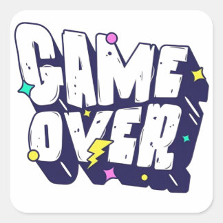 Vintage Gamer Aufkleber – Game Over