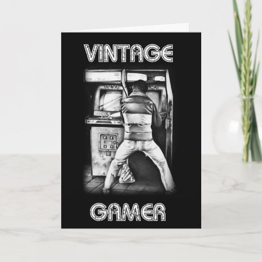 Vintage Gamer-Geburtstags-Karte Karte (Vorderseite)