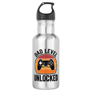 Vintage-Gamer-Shirt-Design: Papa-Level freigeschal Edelstahlflasche