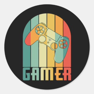 Vintage-Gamer Videospiel-Liebhaber Lustiges Retro- Runder Aufkleber