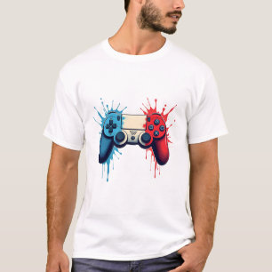 Vintage-Gaming-Controller-Farbspritzer-Vektor-Art T-Shirt