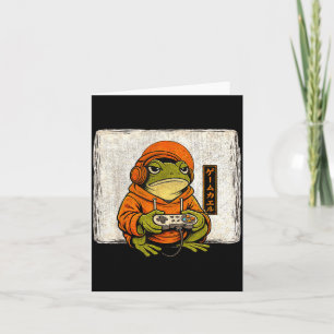 Vintage-Gaming-Frosch-Kunst-Ukiyo-Illustration Karte