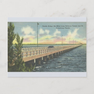 Vintage Gandy Bridge Tampa St. Petersburg Postkart Postkarte