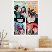 Vintage Gangster-Comicen Mob Boss schlägt bis Henc Poster (Küche)