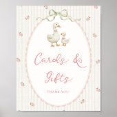 Vintage-Gans-Babyshower-Karten & Geschenke Schild (Vorne)
