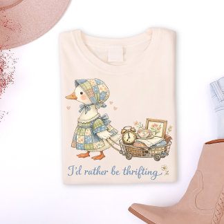 Vintage-Gans „Lieber gehe ich zum Second-Hand-Lade T-Shirt