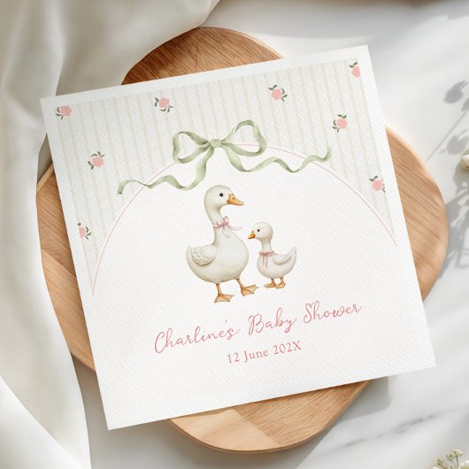 Vintage-Gänschen-Baby-Party Serviette