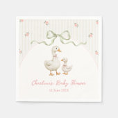 Vintage-Gänschen-Baby-Party Serviette (Vorderseite)