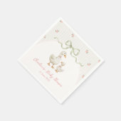 Vintage-Gänschen-Baby-Party Serviette (Ecke)
