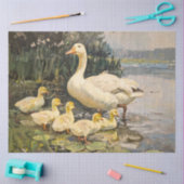Vintage Gänse- und Goslings-Malerei Seidenpapier (Basteln)