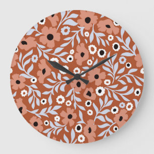 Vintage-Gänseblümchen: abstrakter Hintergrund. Große Wanduhr