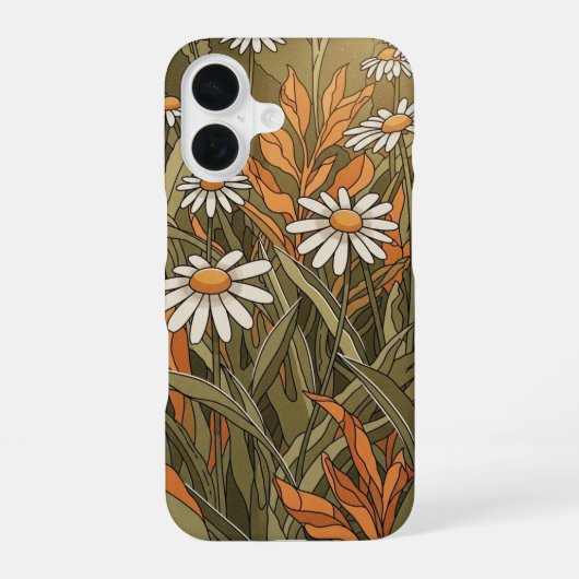 Vintage Gänseblümchen-Garten iPhone 16 Hülle (Rückseite)