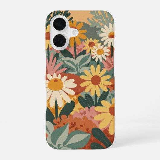 Vintage-Gänseblümchen-Garten iPhone 16 Hülle (Rückseite)
