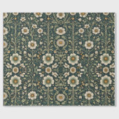 Vintage-Gänseblümchen-Gartenmuster Geschenkpapier (Flach)