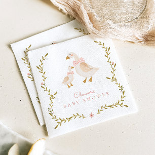 Vintage-Gänsemädchen-Baby-Party Serviette