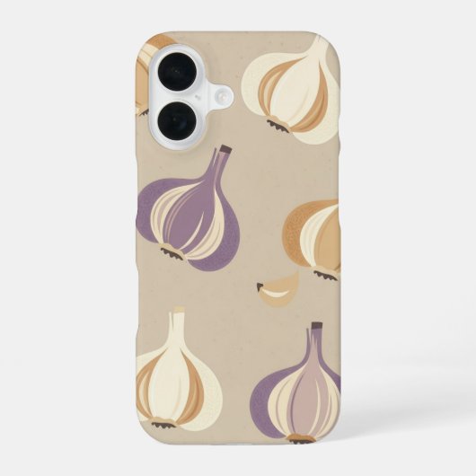 Vintage Ganzknoblauch-Muster iPhone 16 Hülle (Rückseite)