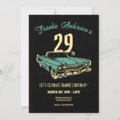 Vintage Garage Auto Geburtstag Einladung (Vorderseite)