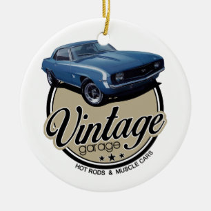 Vintage Garage Camaro Keramik Ornament