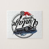 Vintage Garage mit schwarzer Korvette Puzzle (Horizontal)