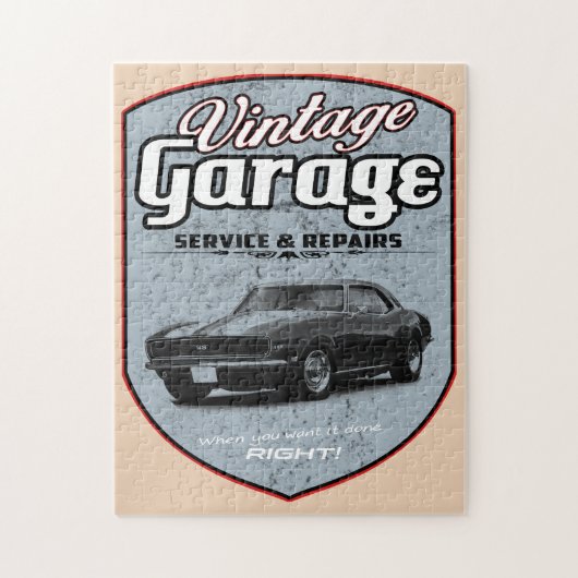 Vintage Garage Retro Camaro Puzzle (Vertikal)