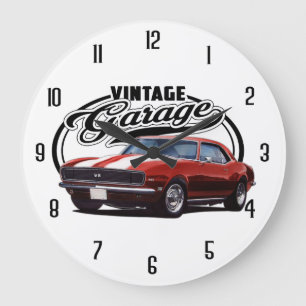 Vintage Garage Rot Große Wanduhr