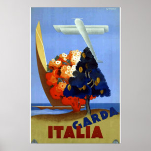 Vintage Garda Italien Europa Reiseposter Poster