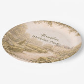 Vintage Garden Countryside Birthday Pappteller (Schrägansicht)