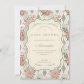Vintage Garden Floral Baby Shower Einladung (Vorderseite)