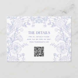 Vintage Garden Floral Wedding Details QR Code Begleitkarte