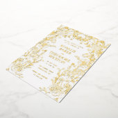 Vintage Garden Floral Wedding Folieneinladung (Gedreht)