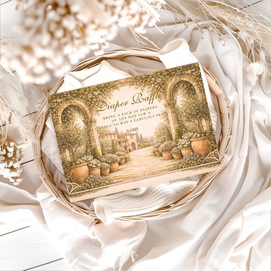 Vintage Garden Florals Diapper Raffle  Begleitkarte