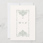 Vintage Garden Green Floral Wedding Einladung (Rückseite)