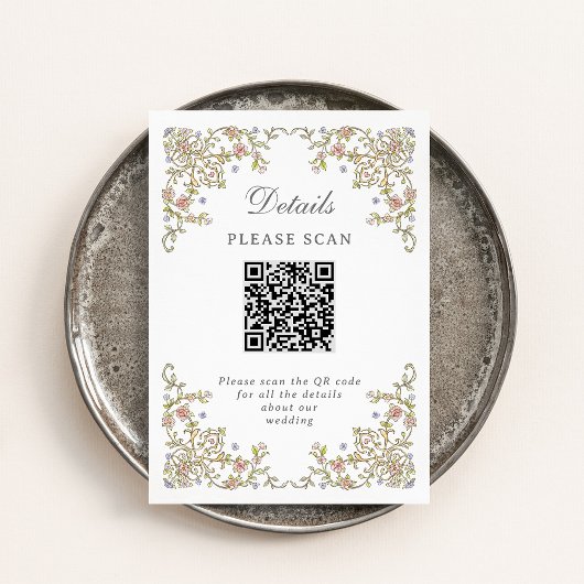 Vintage Garden | Hochzeitdetails mit QR-Code Begleitkarte