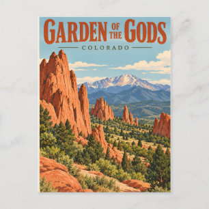Vintage Garden of the Gods Colorado Postkarte