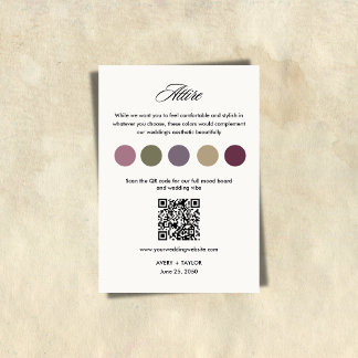 Vintage Garden Wedding Dress Code Color Palette  Begleitkarte