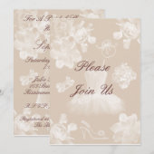 Vintage Gardenia-Brautparty-Einladung Einladung (Vorne/Hinten)