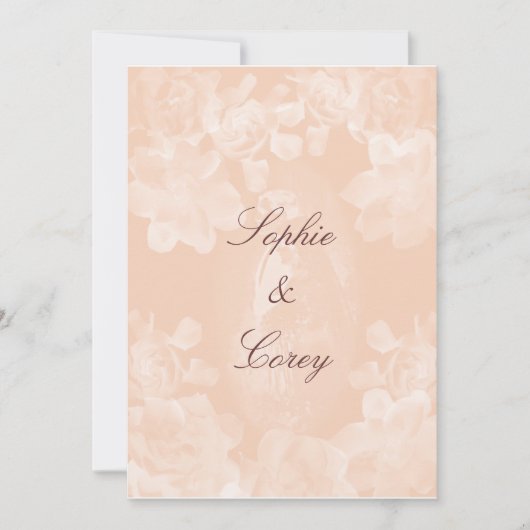 Vintage Gardenia-Hochzeits-Einladung Einladung (Vorderseite)