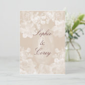 Vintage Gardenia-Hochzeits-Einladung Einladung (Stehend Vorderseite)