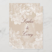 Vintage Gardenia-Hochzeits-Einladung Einladung (Vorne/Hinten)