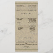 Vintage-Gardinen-Hochzeitsprogramm Programm (Rückseite)