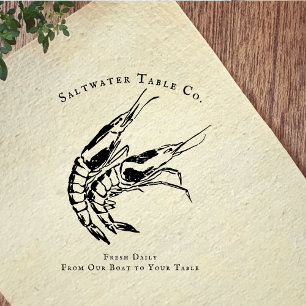 Vintage-Garnelen-Food- und Hospitality-Branding Gummistempel