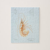 Vintage Garnelenanatomie, Meerestiere Puzzle (Vertikal)