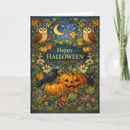 Vintage-Garten Arts and Crafts Halloween Karte