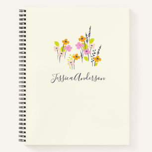 Vintage-Garten Blumenrosa und Limette Personalisie Notizblock