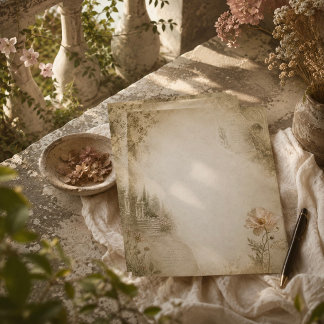 Vintage-Garten-Collage-Ästhetik-Kunst Briefbogen